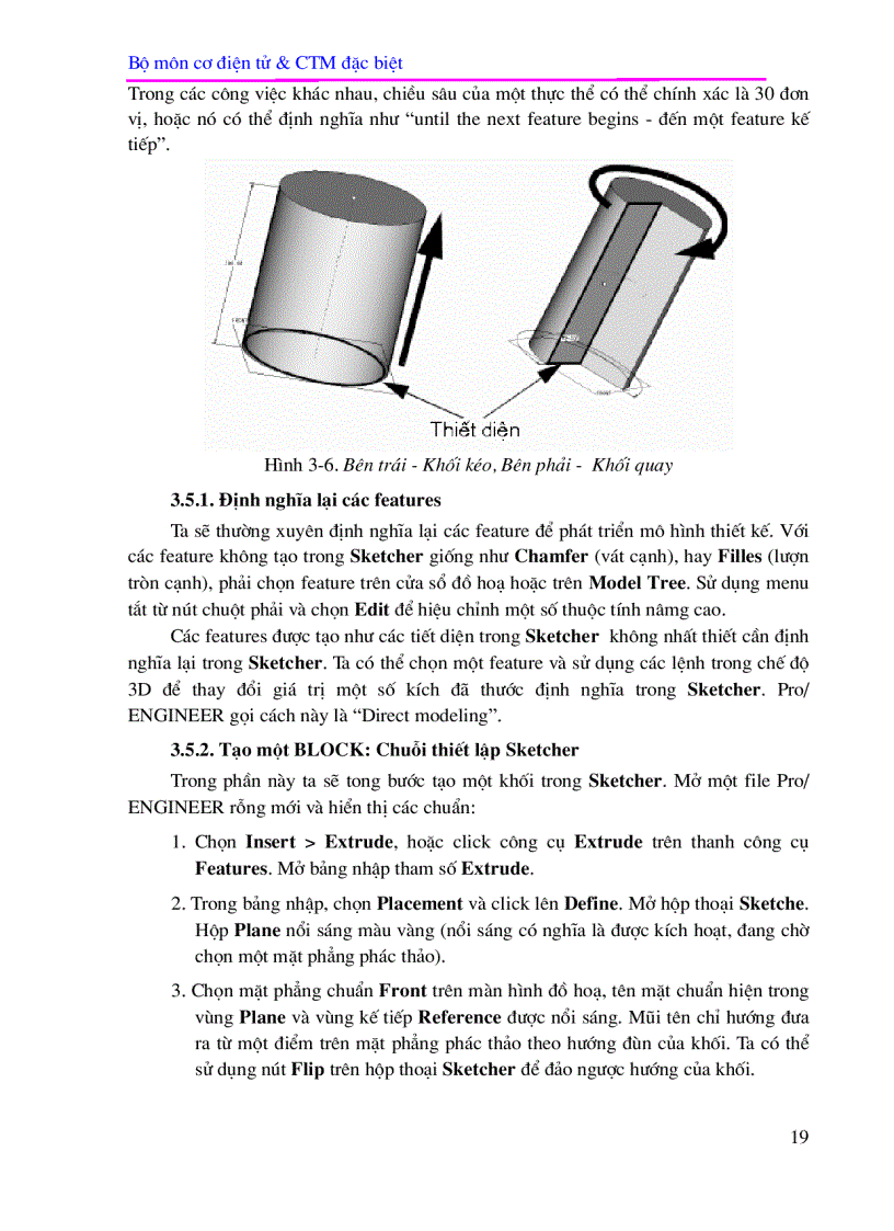 image for page Phần I CAD trong Pro ENGINEER