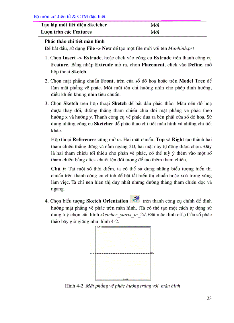 image for page Phần I CAD trong Pro ENGINEER