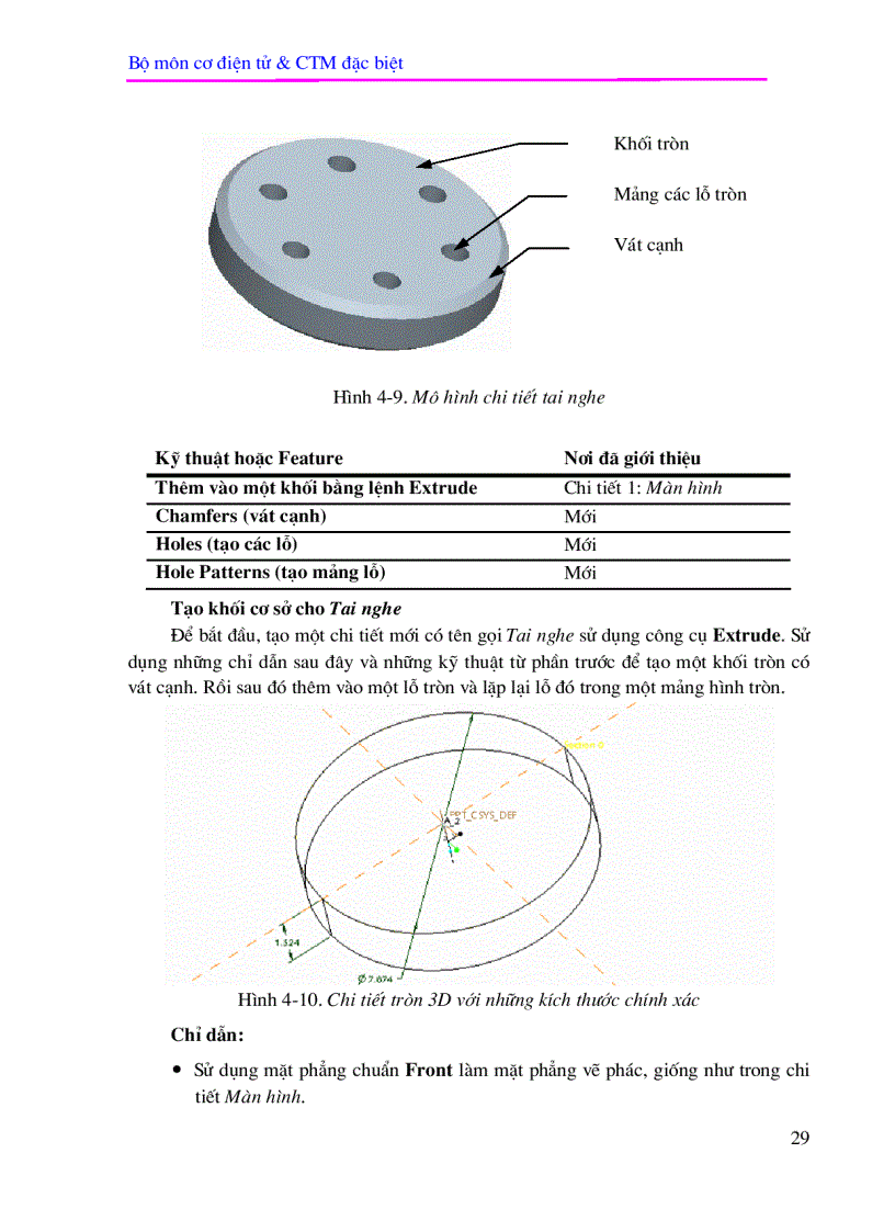 image for page Phần I CAD trong Pro ENGINEER