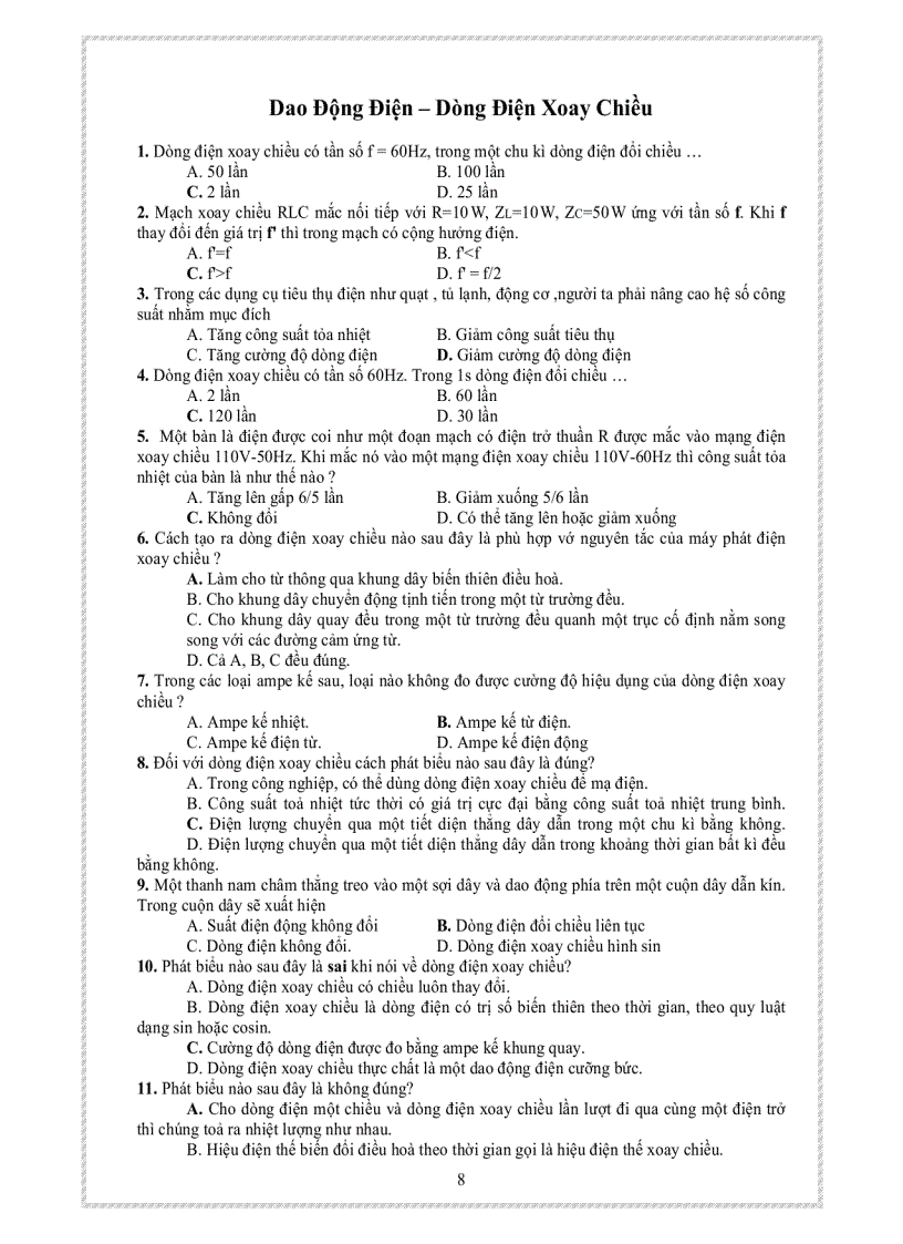 image for page Trắc nghiệm lý thuyết vật lý 12 ôn thi tốt nghiệp và đại học