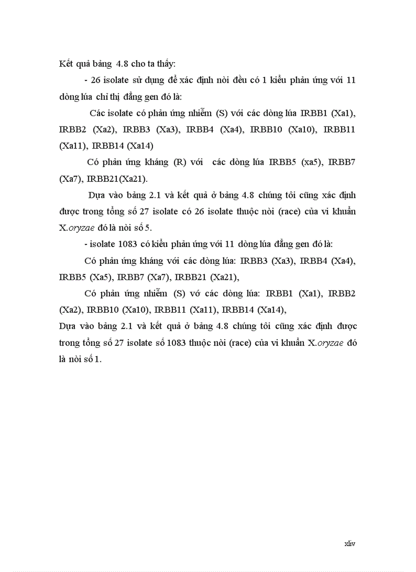 image for page Đánh giá khả năng kháng bệnh bạc lá của 13 giống lúa với vi khuẩn X oryzae thuộc nòi số 1 race 1 và nòi số 5 race 5 vụ xuân 2011 tại trường ĐHNN Hà nội