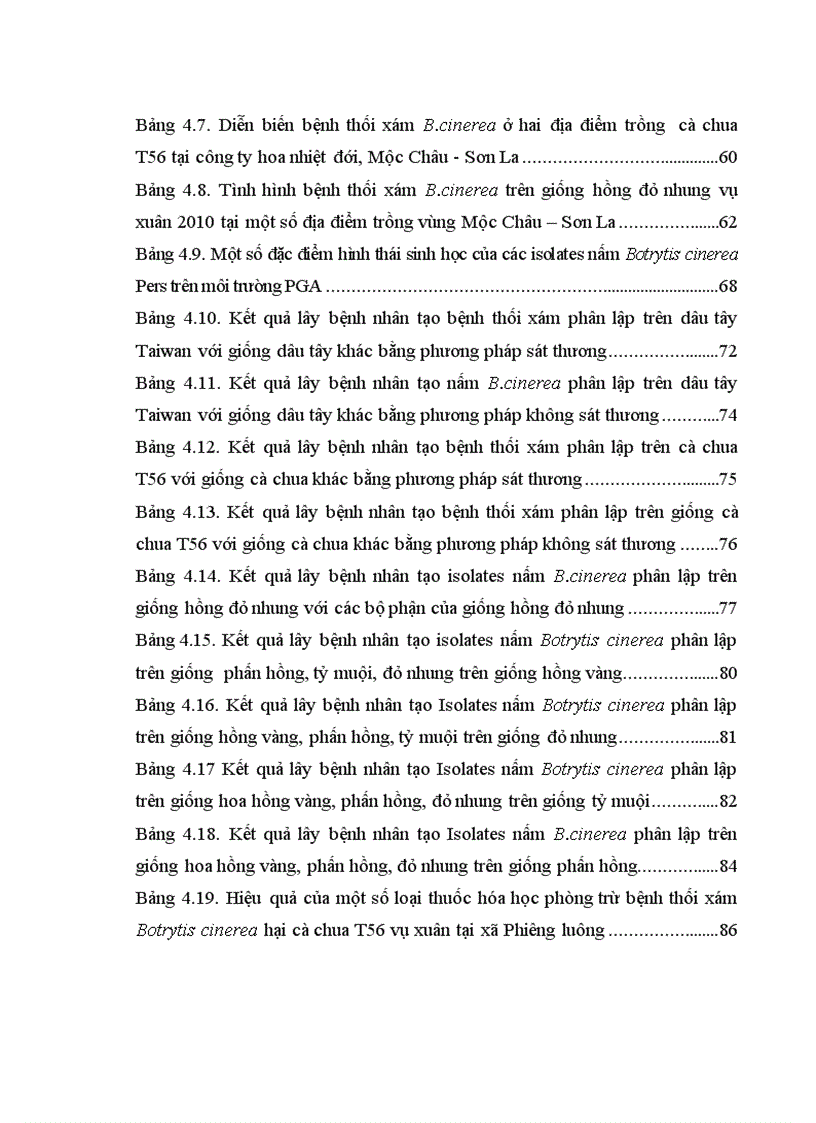 image for page Nghiên cứu bệnh thối xám Botrytis cinerea Pers gây hại trên một số cây trồng cạn vụ thu đông năm 2009 và vụ xuân hè năm 2010 tại Mộc Châu Sơn La