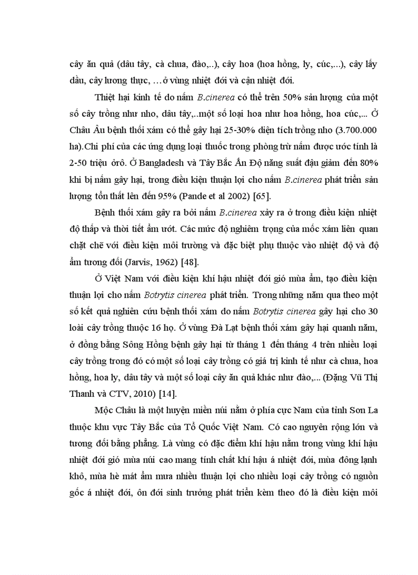 image for page Nghiên cứu bệnh thối xám Botrytis cinerea Pers gây hại trên một số cây trồng cạn vụ thu đông năm 2009 và vụ xuân hè năm 2010 tại Mộc Châu Sơn La