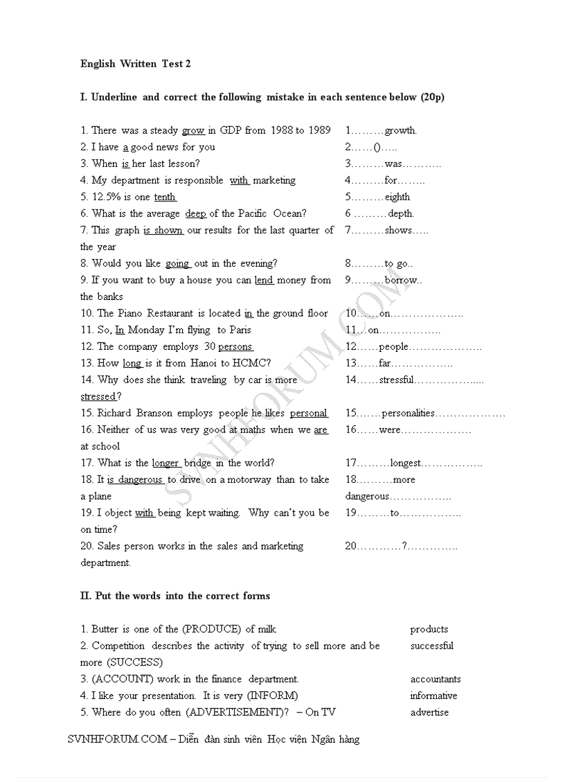 image for page Đề thi và bài giải Business Basics 2