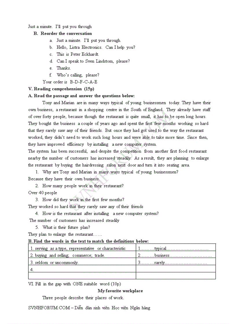 image for page Đề thi và bài giải Business Basics 2