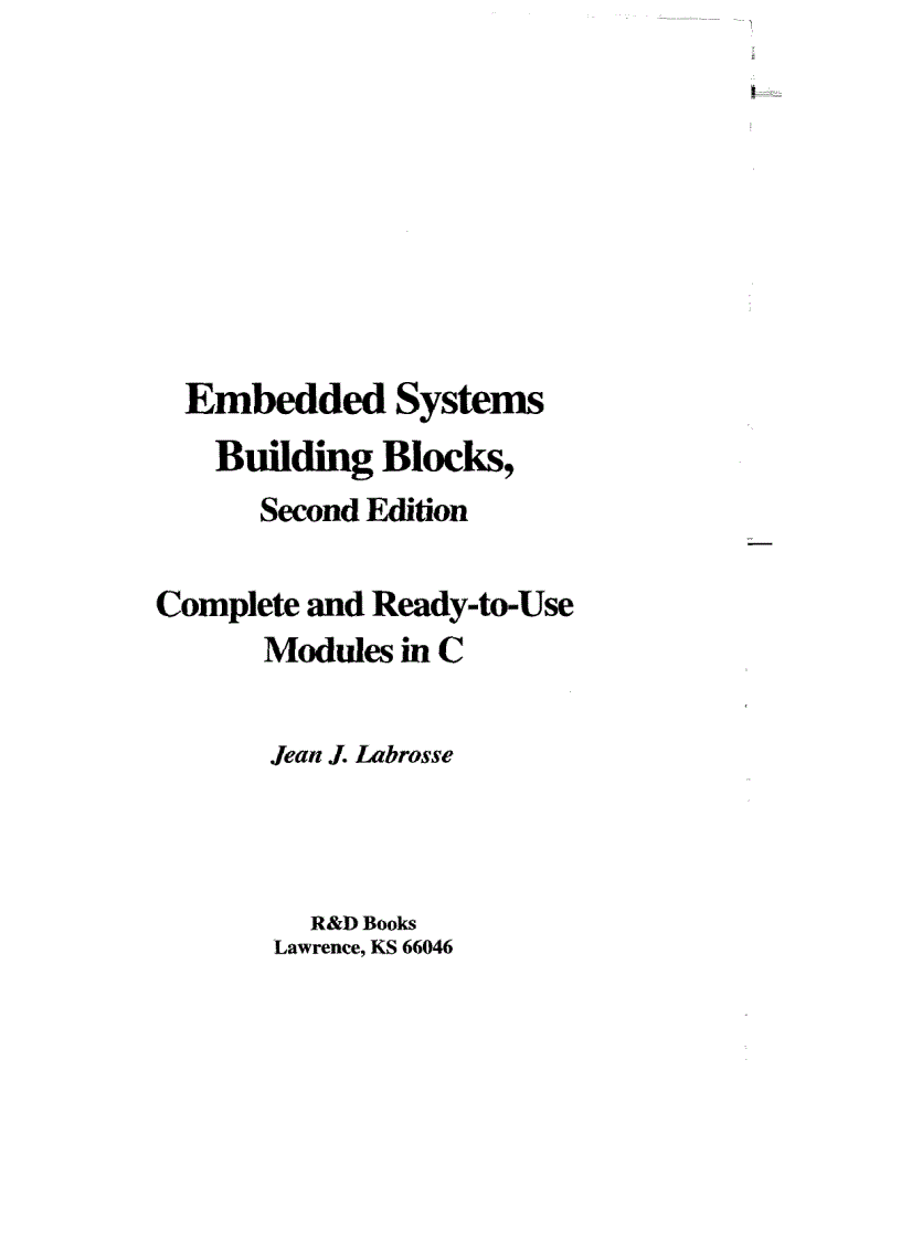 Embedded Systems Building Blocks