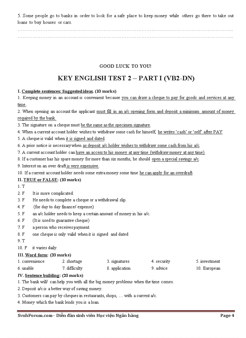 image for page Test tiếng anh III