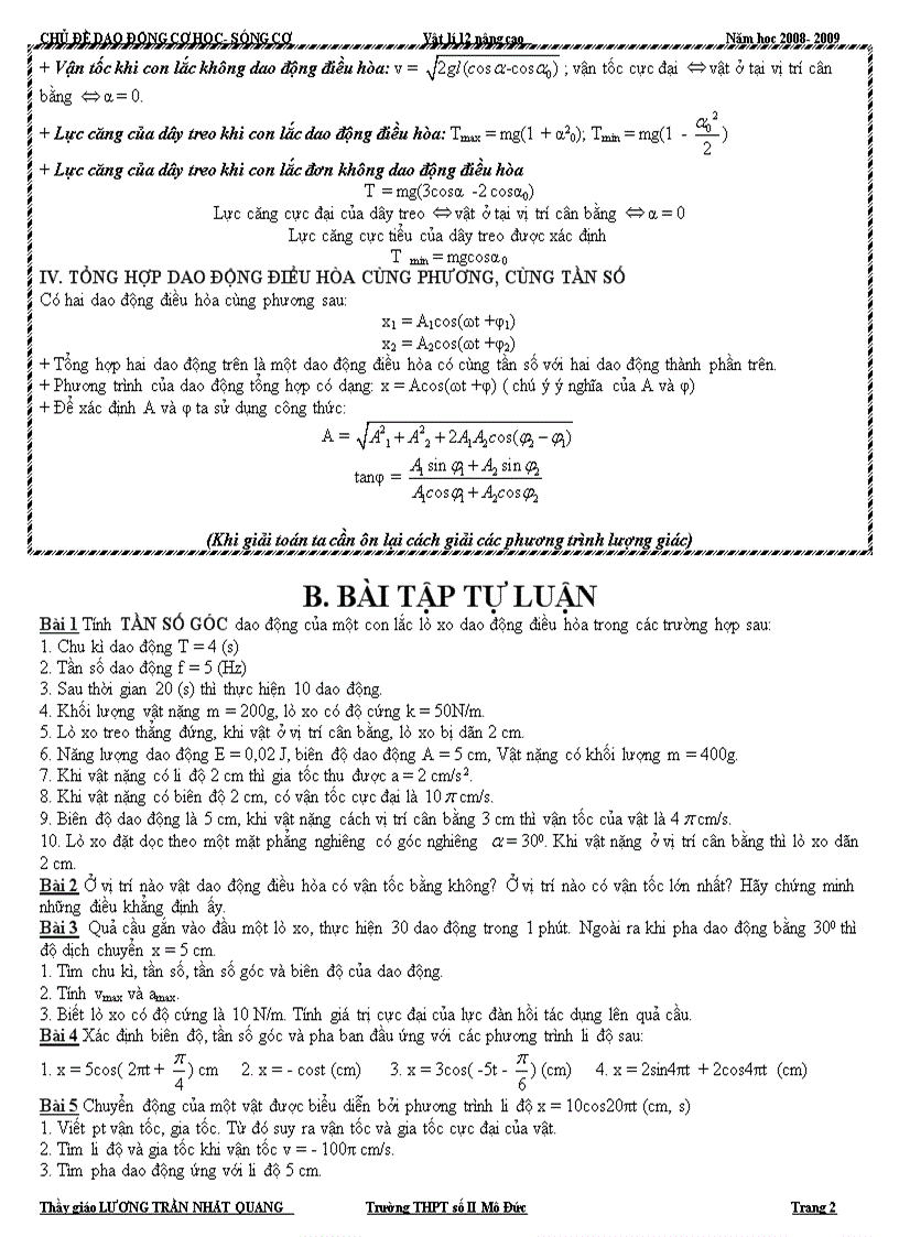 image for page Tổng hợp trắc nghiêm đại cương về dao động cơ
