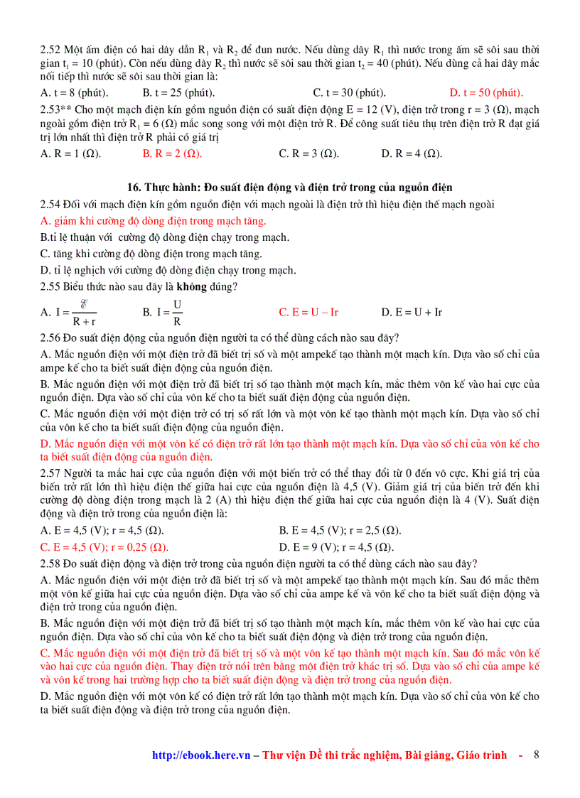 image for page Chương 2 Dòng Điện Không Đổi Ôn Tập VẬT LÍ 11