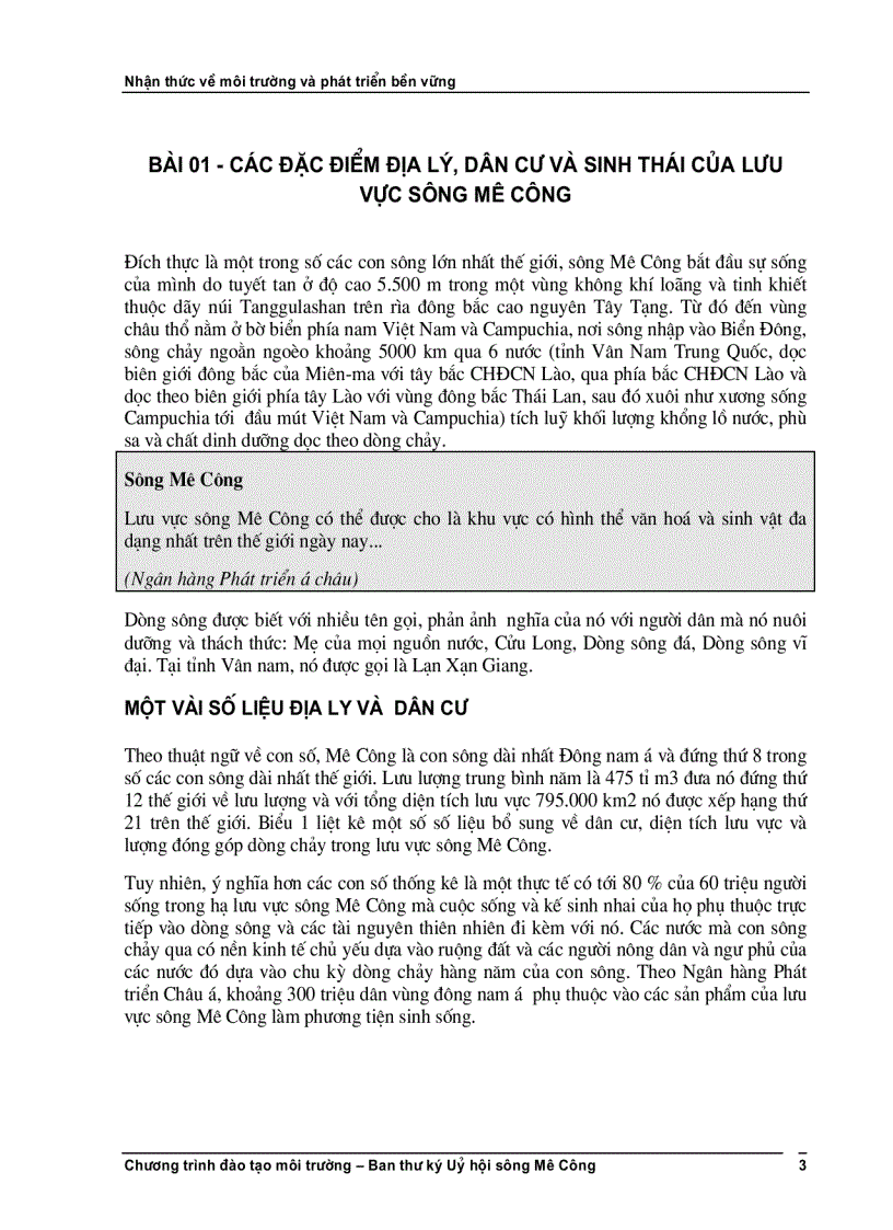 image for page Phát triển bền vững và nhận thức về môi trường Khoá học A