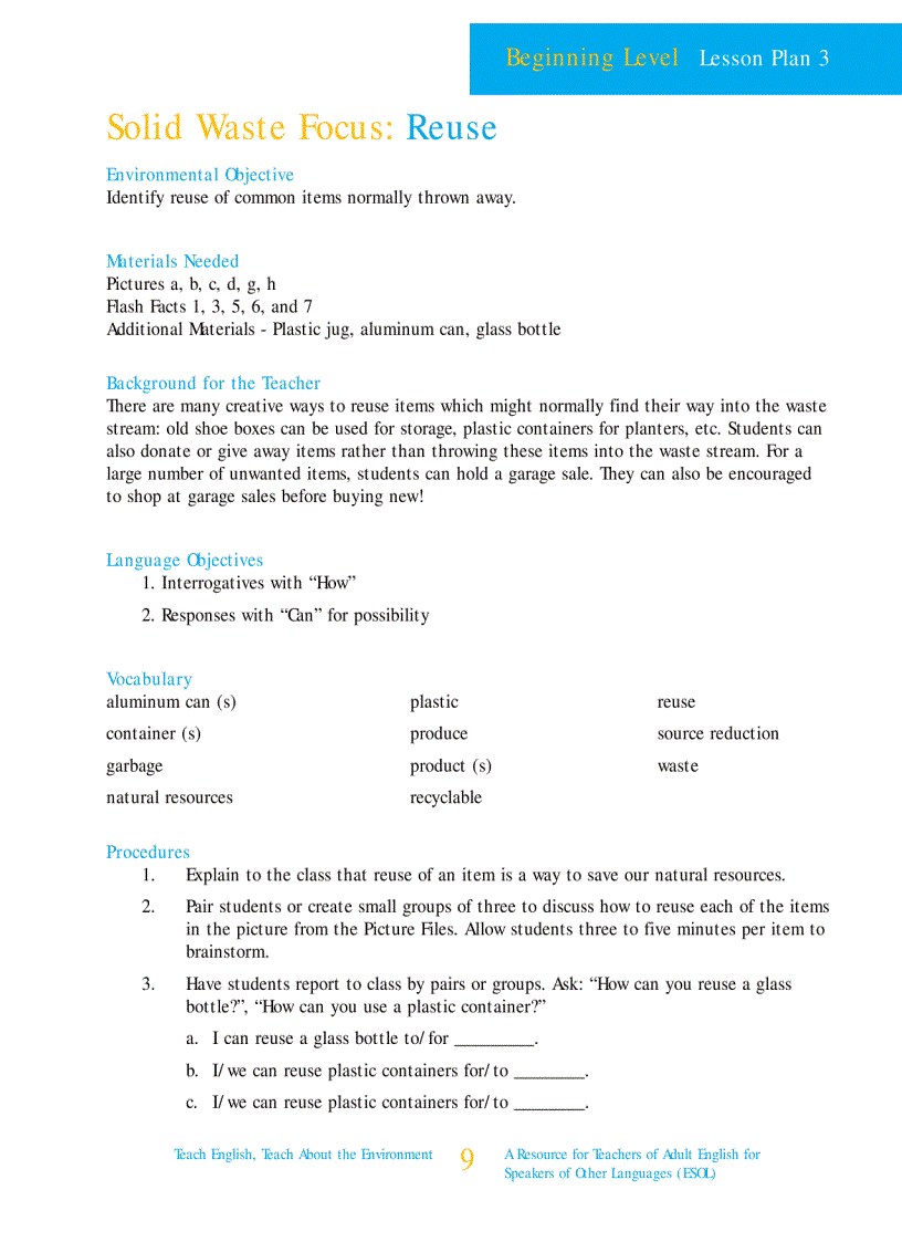 image for page Teach English teach about the environment