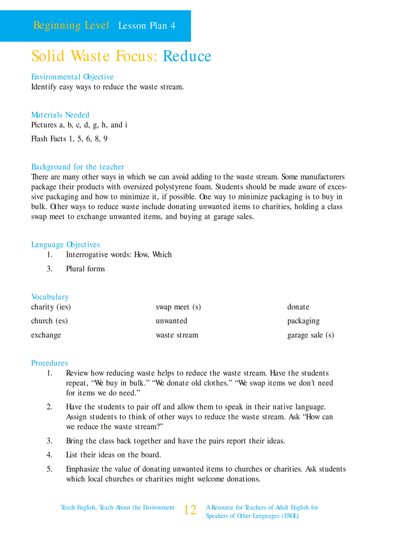 image for page Teach English teach about the environment