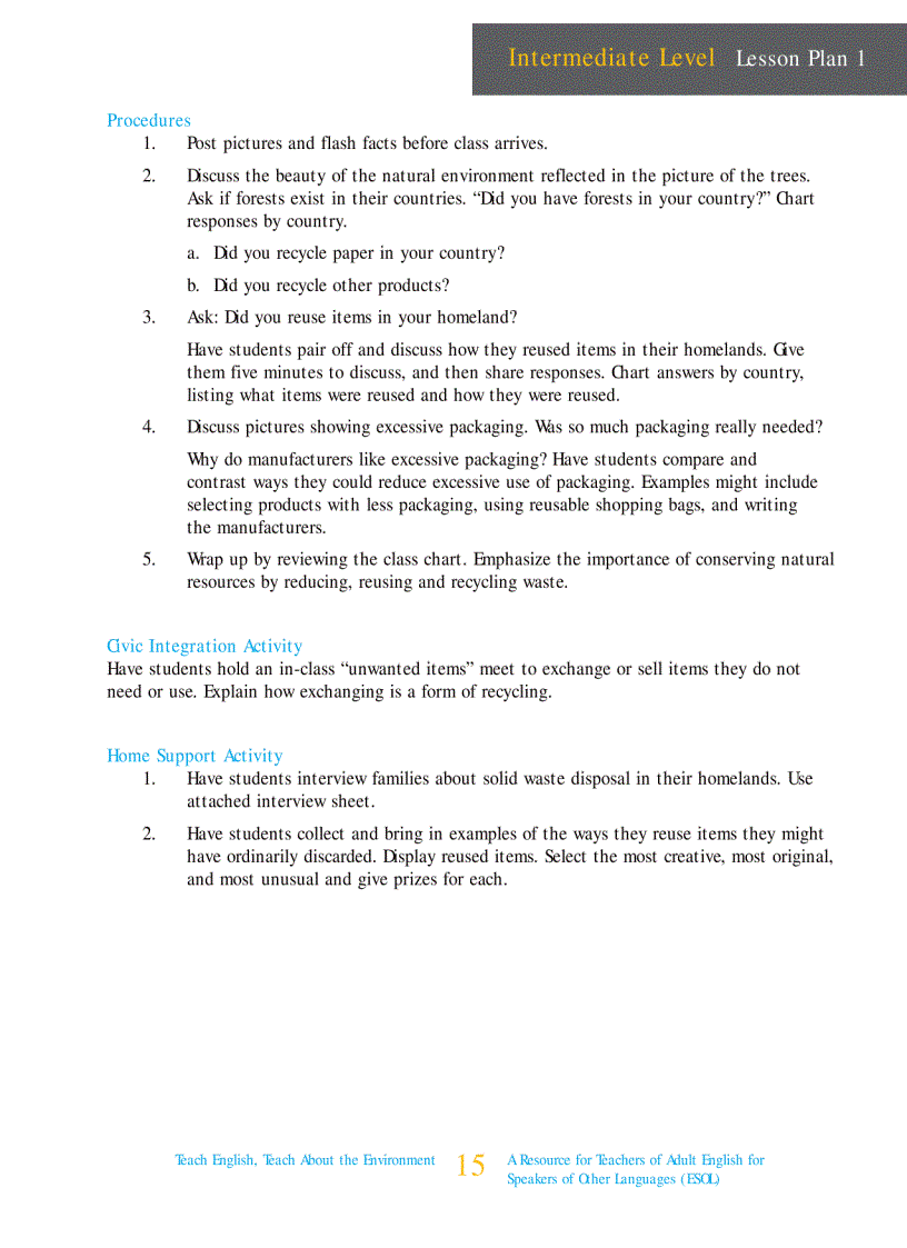 image for page Teach English teach about the environment