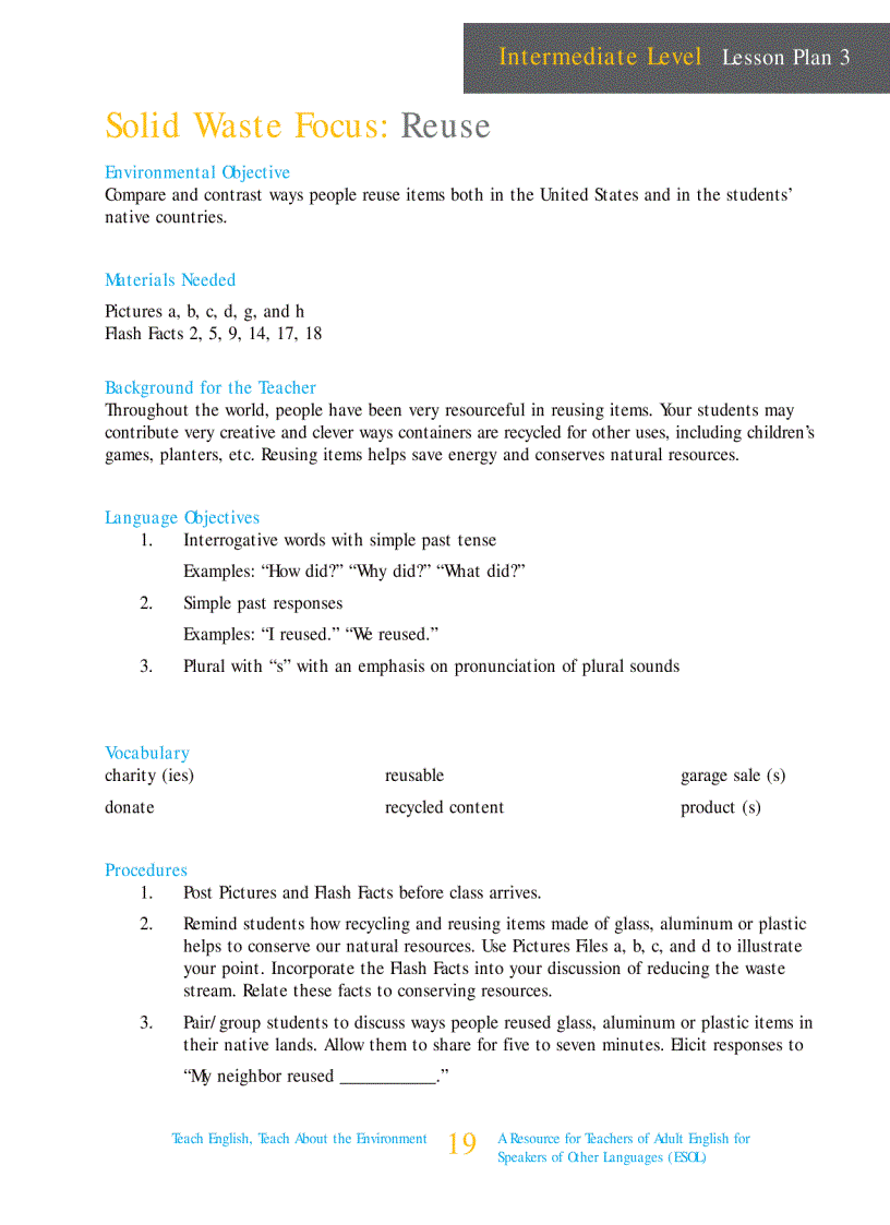 image for page Teach English teach about the environment