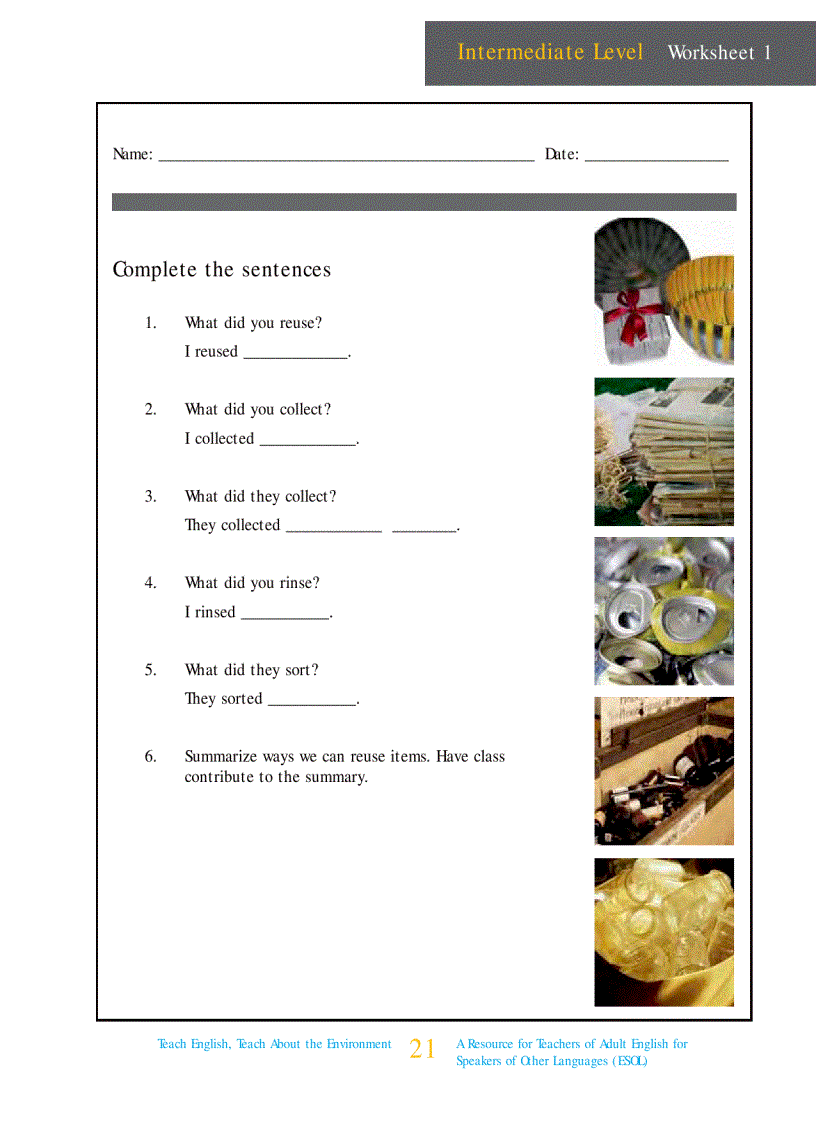 image for page Teach English teach about the environment