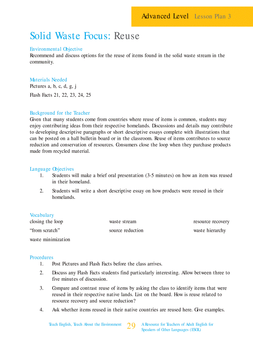 image for page Teach English teach about the environment