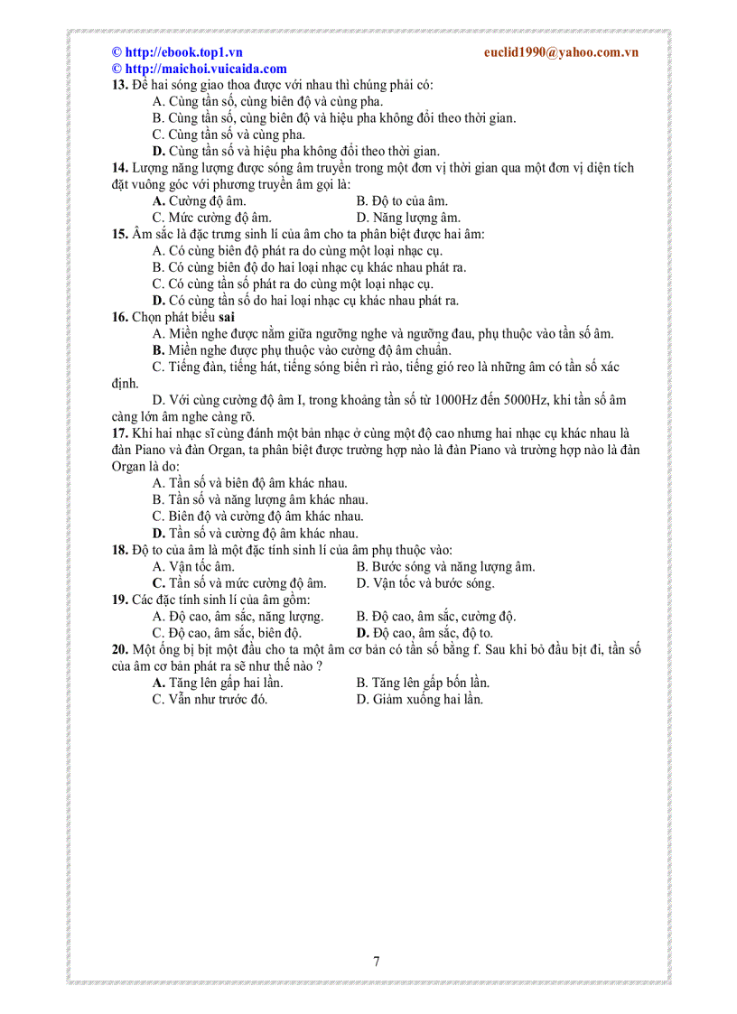 image for page Trắc nghiệm lý thuyết vật lý 12 đã chọn lọc