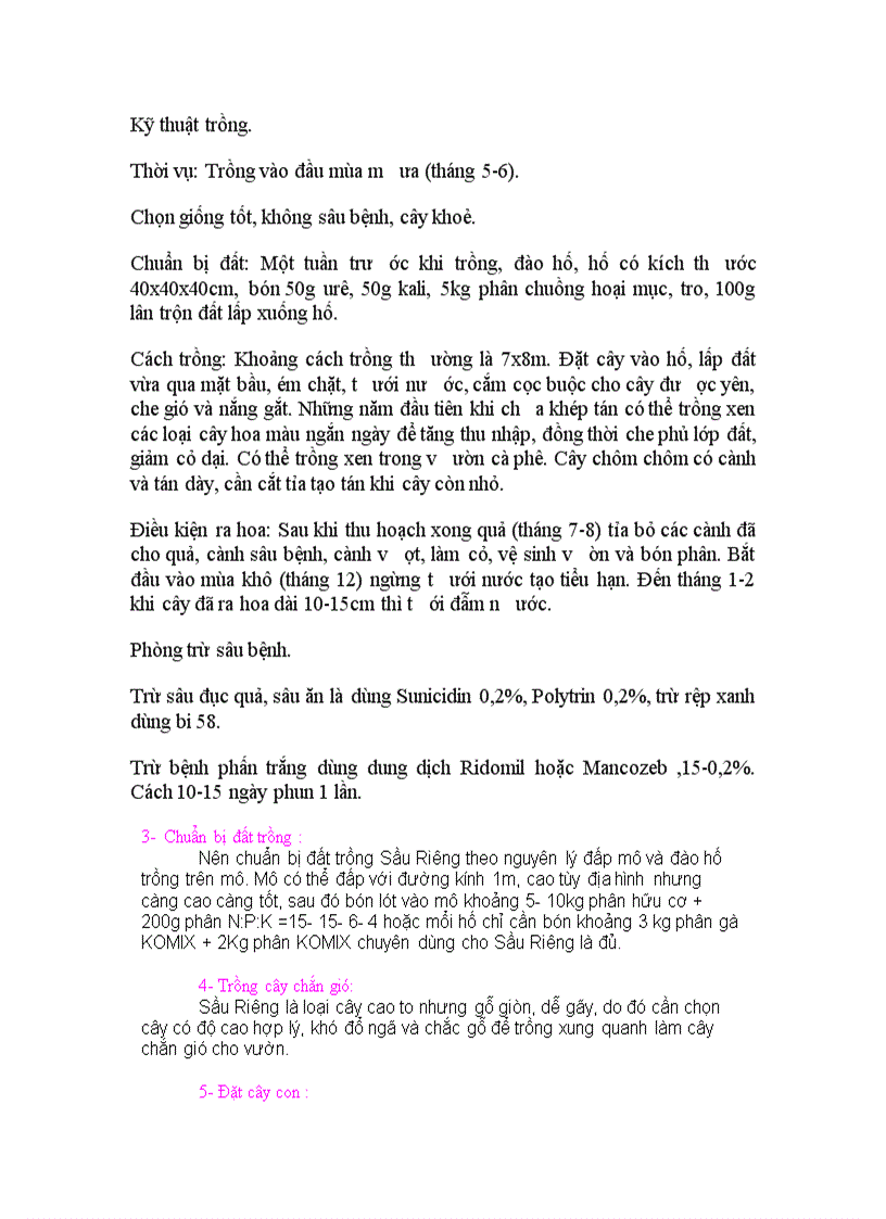 image for page Kỹ thuật trồng cây chôm chôm và sầu riêng