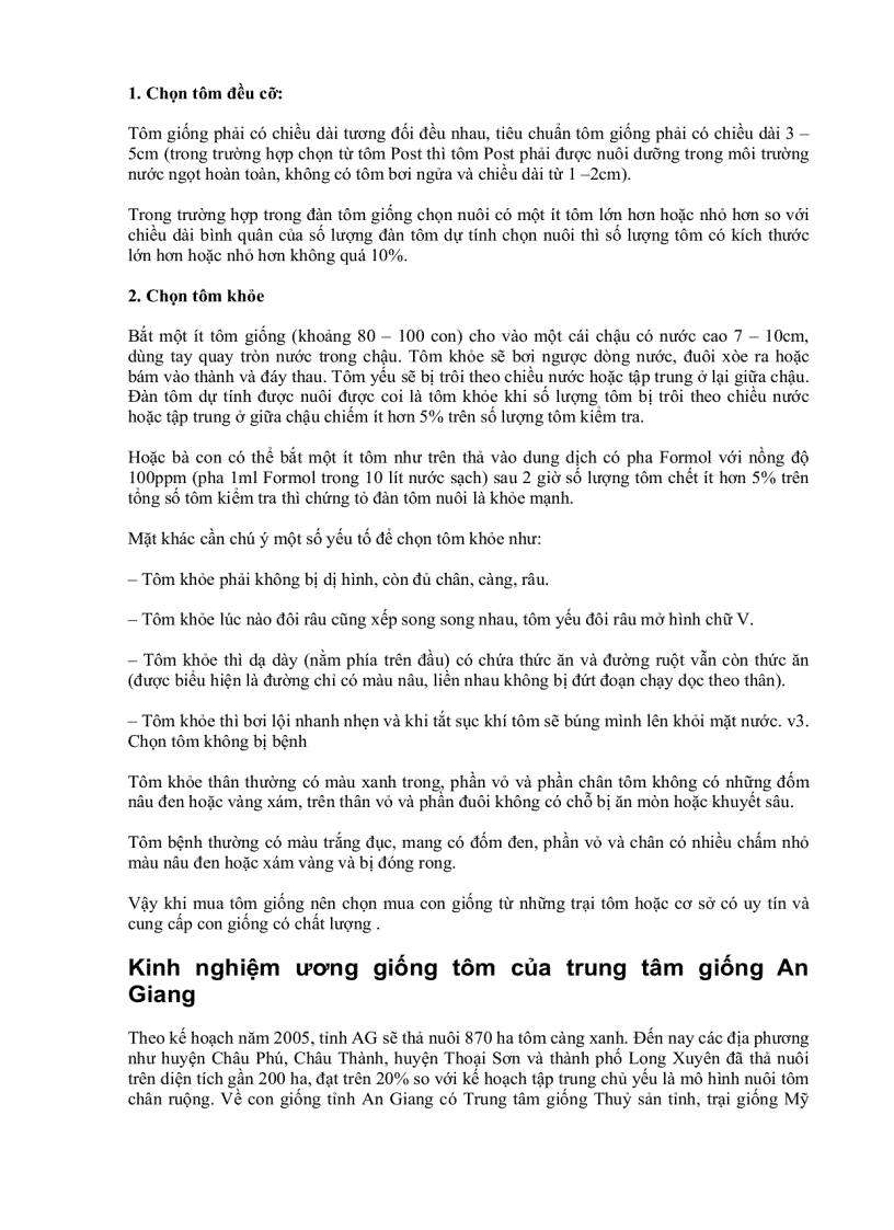 image for page Kỹ thuật nuôi tôm càng xanh