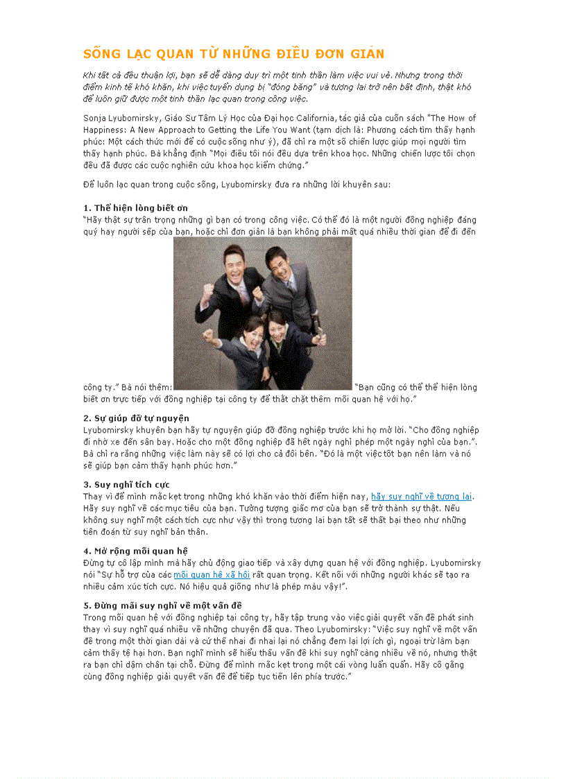 image for page Sống lạc quan từ những điều đơn giản