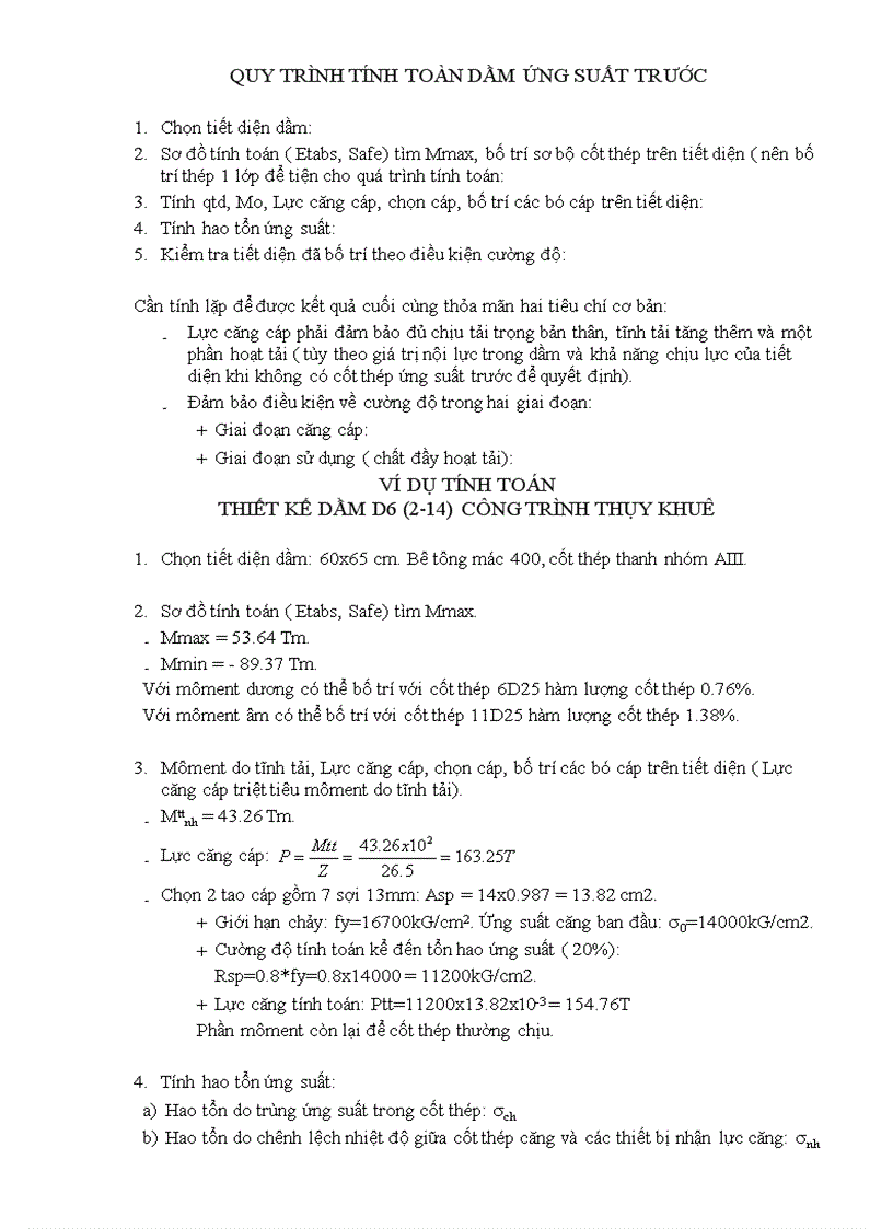 image for page Quy trình tính toàn dầm ứng suất trước