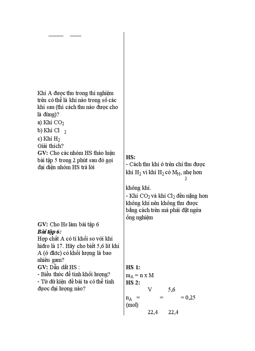 image for page Hóa học Tỉ khối của chất khí