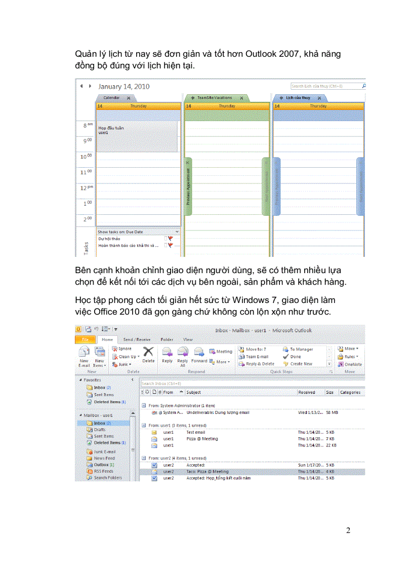 image for page Giáo trình hướng dẫn sử dụng Outlook 2010