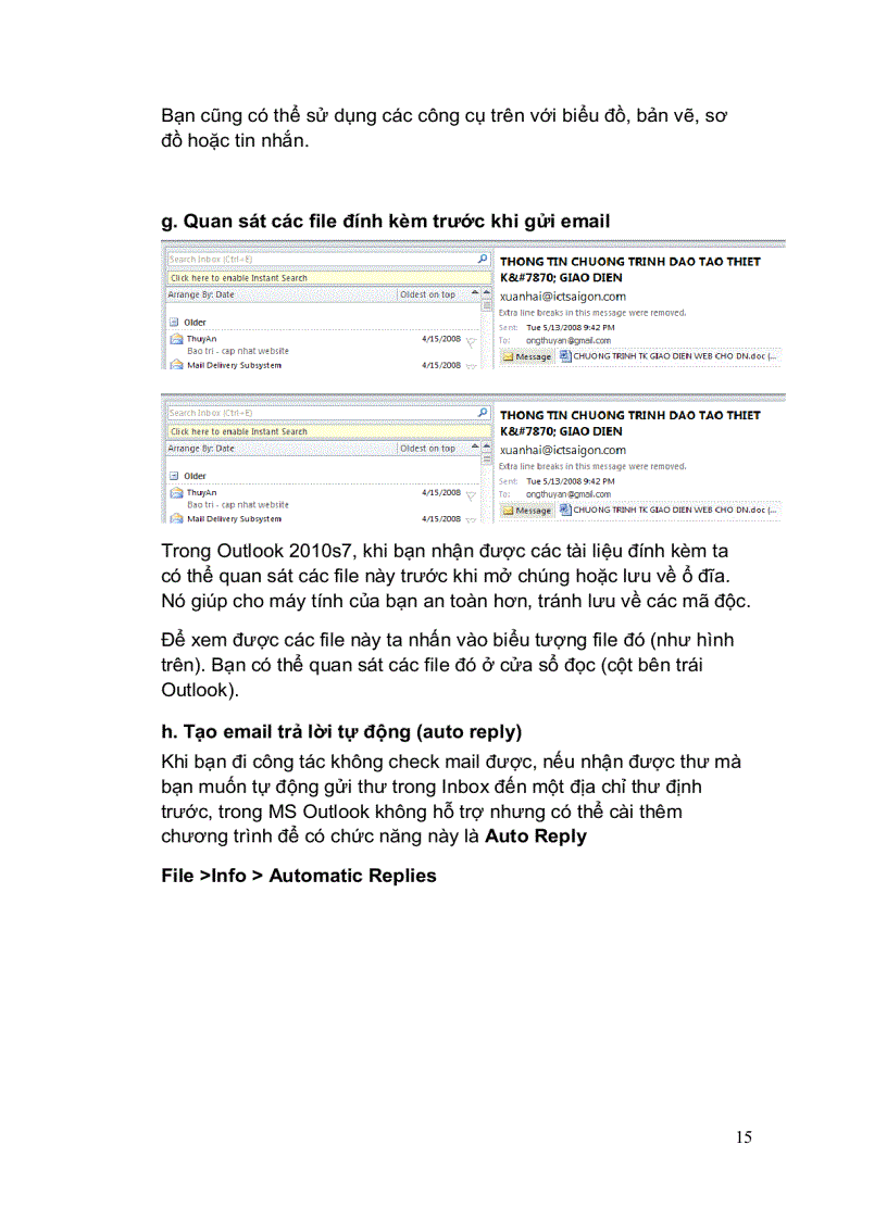 image for page Giáo trình hướng dẫn sử dụng Outlook 2010
