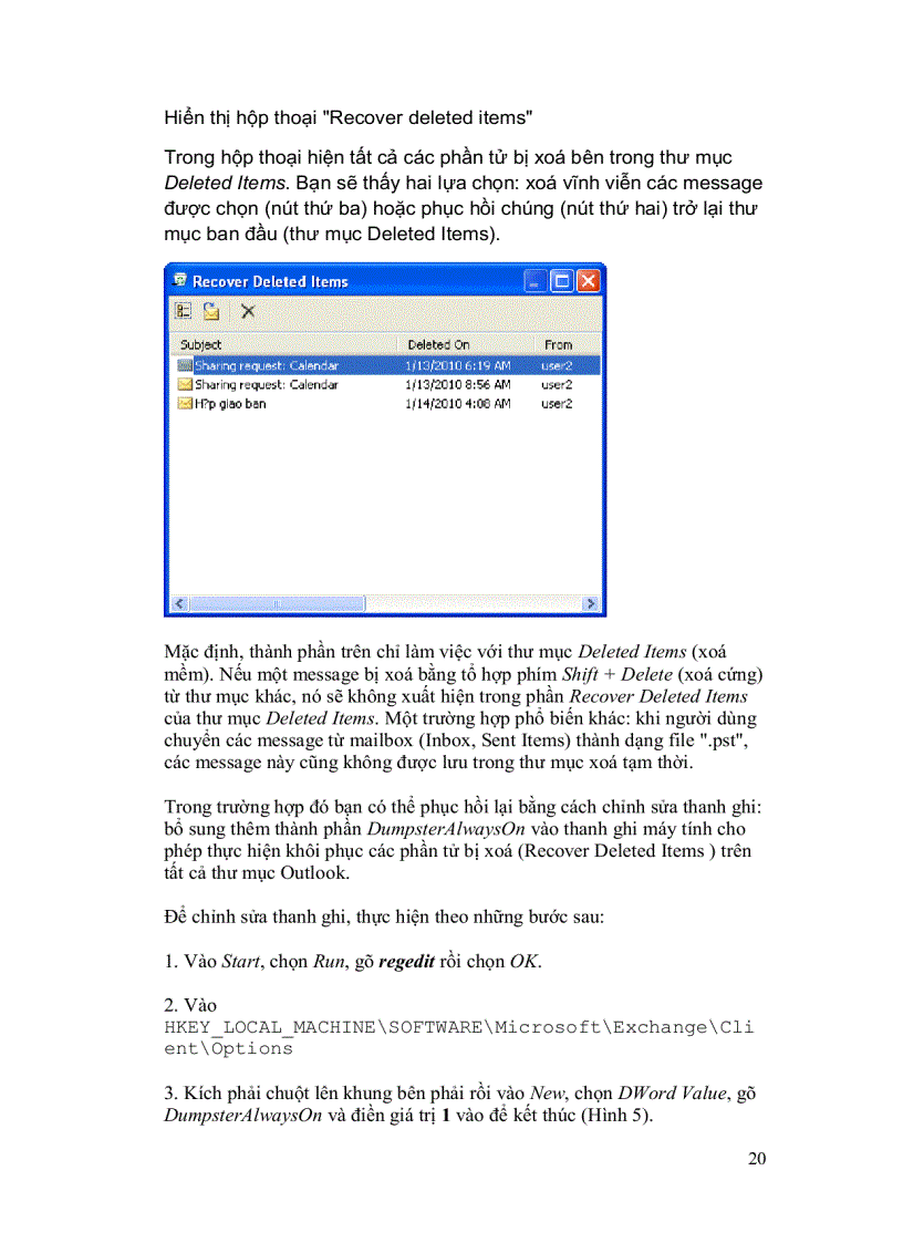 image for page Giáo trình hướng dẫn sử dụng Outlook 2010