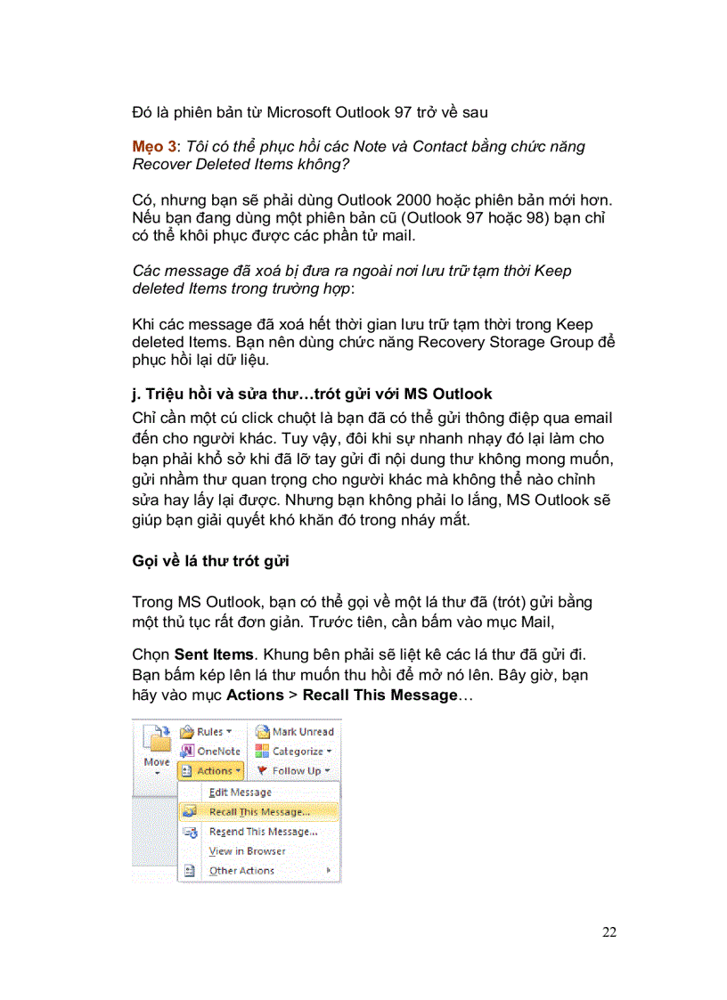 image for page Giáo trình hướng dẫn sử dụng Outlook 2010