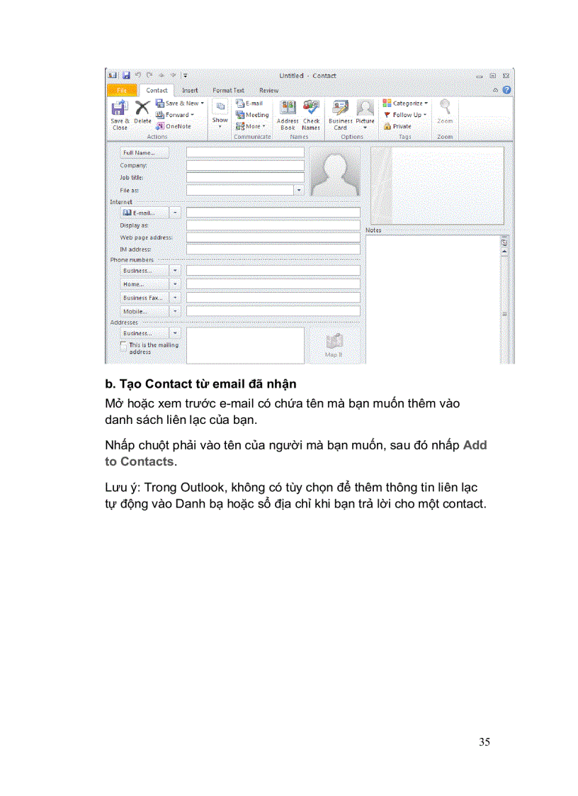 image for page Giáo trình hướng dẫn sử dụng Outlook 2010