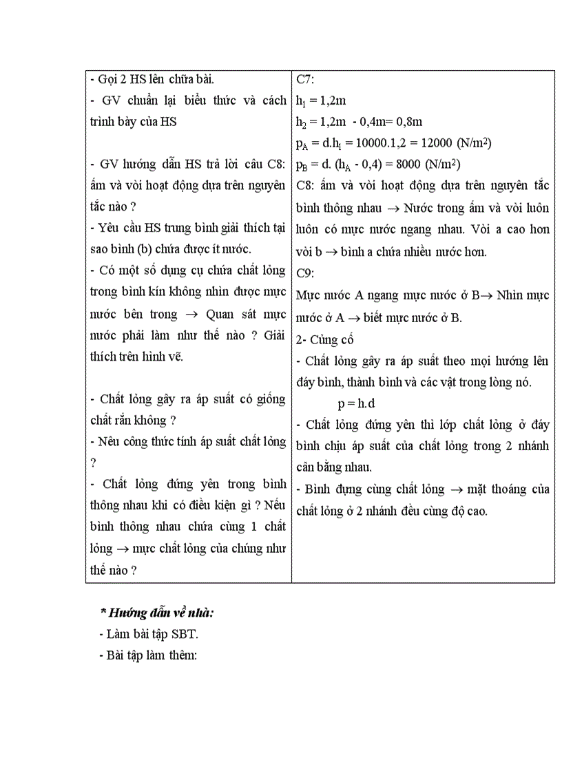 image for page Vật lý Áp suất chất lỏng bình thông nhau