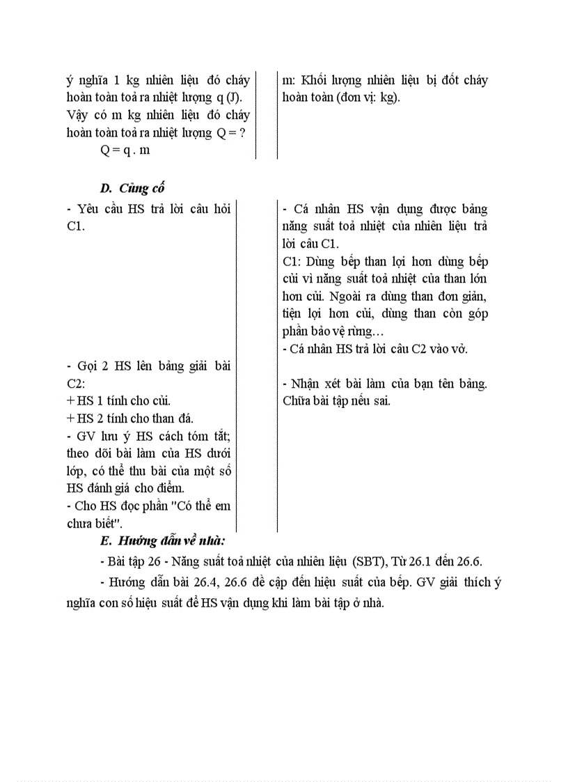 image for page Vật lý Năng suất toả nhiệt của nhiên liệu