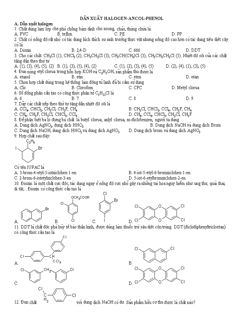 image for page Dẫn xuất halogen ancol phenol
