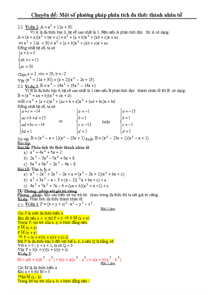 image for page Chuyên đề phân tích đa thức thành nhân tử