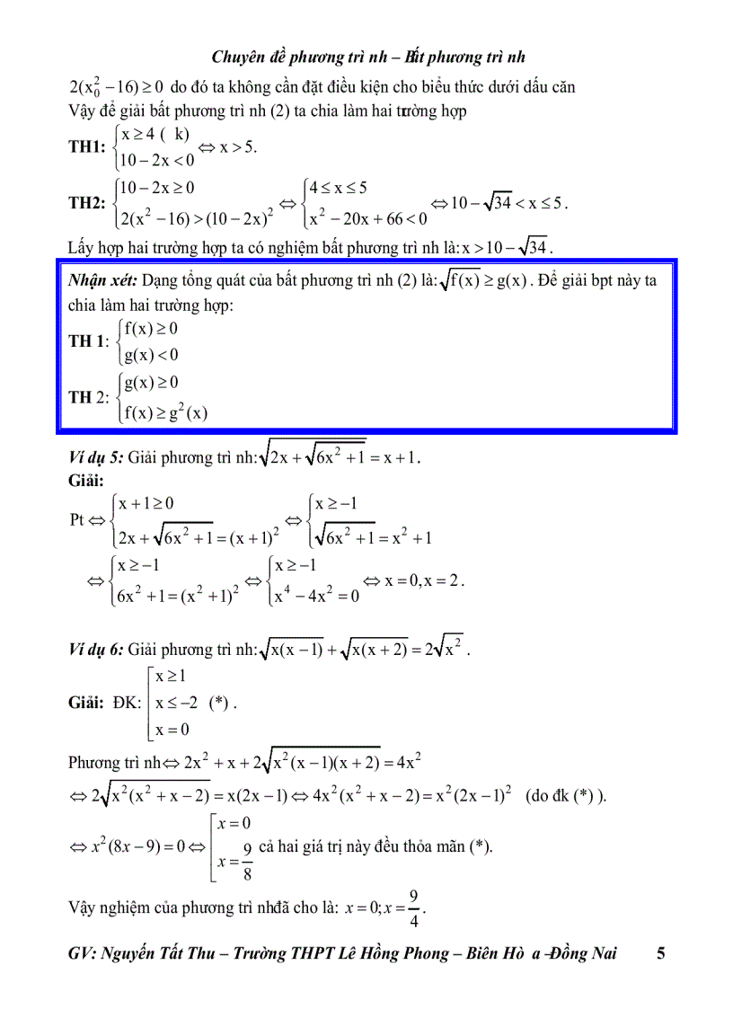 image for page Phương trÌnh chứa ẩn ở căn thức