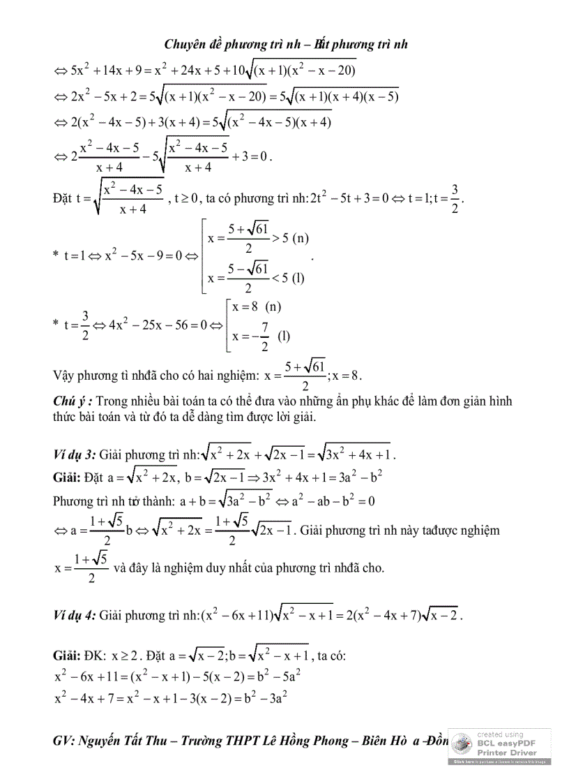 image for page Phương trÌnh chứa ẩn ở căn thức