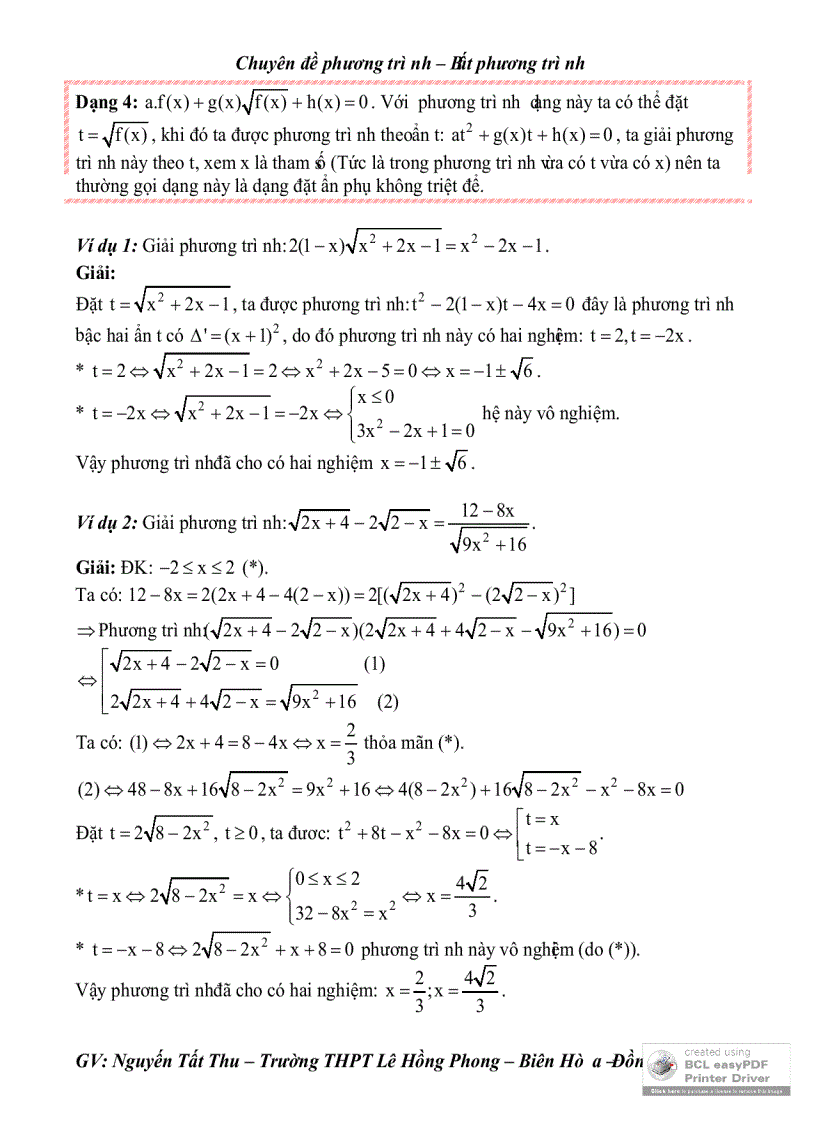 image for page Phương trÌnh chứa ẩn ở căn thức