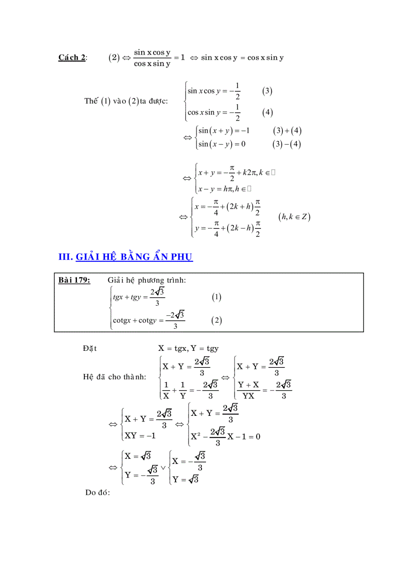 image for page Hệ phương trình lượng giác