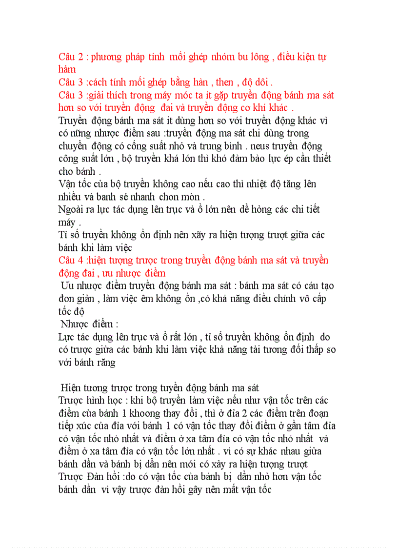 image for page Bài Soạn Các Câu Hỏi Ôn Tập Thiết Kế Chi Tiết Máy