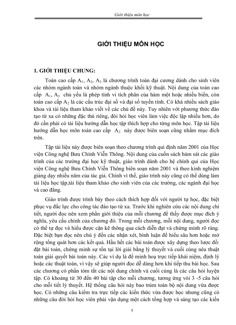 image for page Toán cao cấp A2 Dùng cho SV hệ từ xa