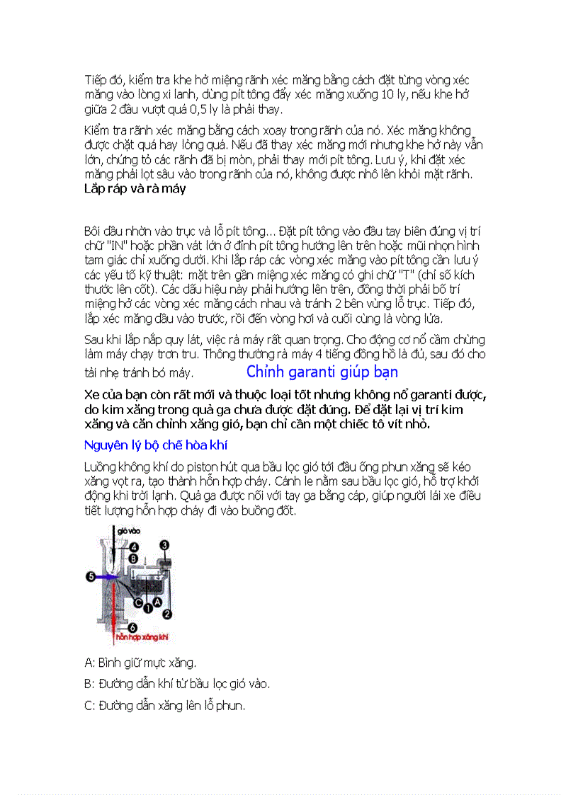 image for page 5 Sự cố thường gặp khi khởi động xe máy