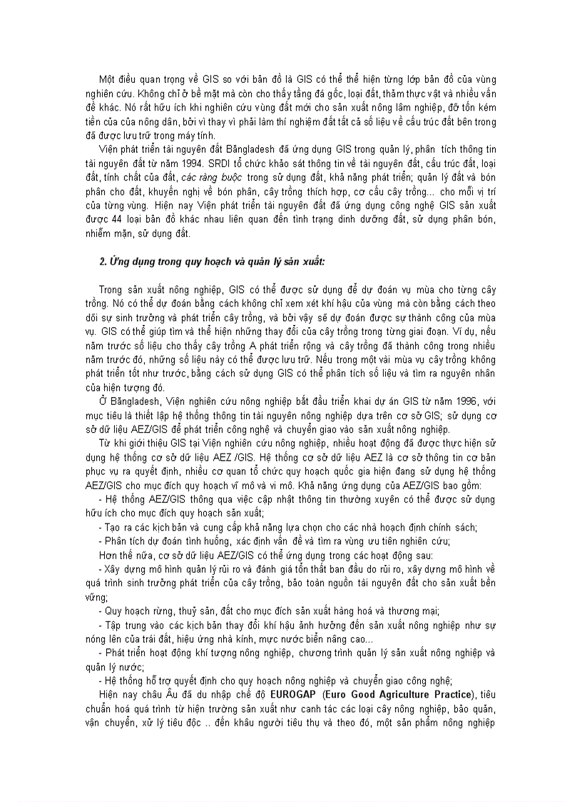 image for page Ứng dụng hệ thống thông tin địa lý viễn thám trong nông nghiệp và phát triển nông thôn