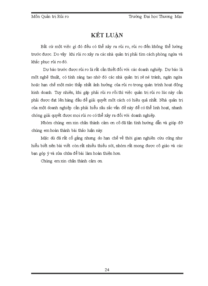 image for page Bài Thảo luận QUẢN TRỊ RỦI RO Một khách hàng khiếu nại cửa hàng của bạn về một loại thực phẩm đã mua sau khi ăn bị ngộ độc Là cửa hàng trưởng bạn giải quyết như thế nào