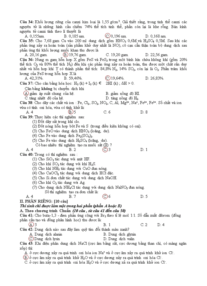image for page Đề thi và đáp án tuyển sinh đại học môn Hóa Học khối A năm 2011