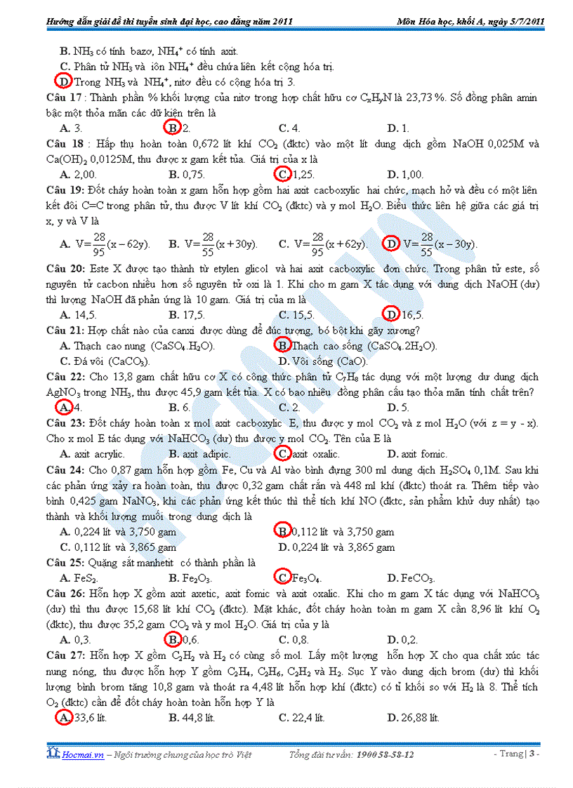 image for page Đáp án đề Hóa khối A 2011 MĐ 758