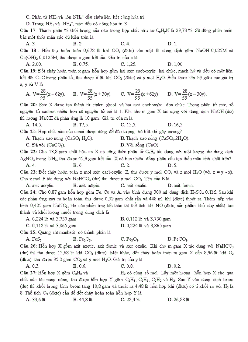 image for page Đề thi hóa Khối A 2011 Mã đề 758