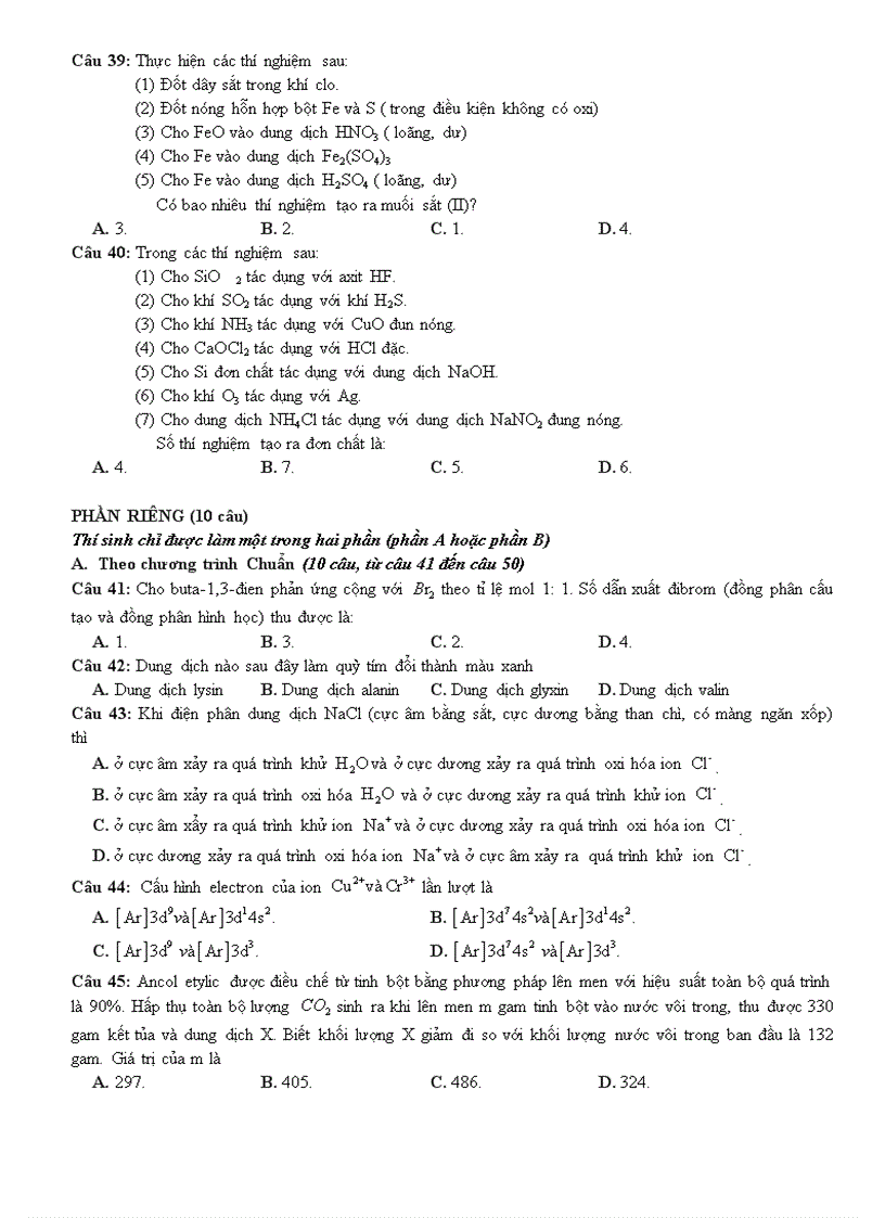 image for page Đề thi hóa Khối A 2011 Mã đề 758