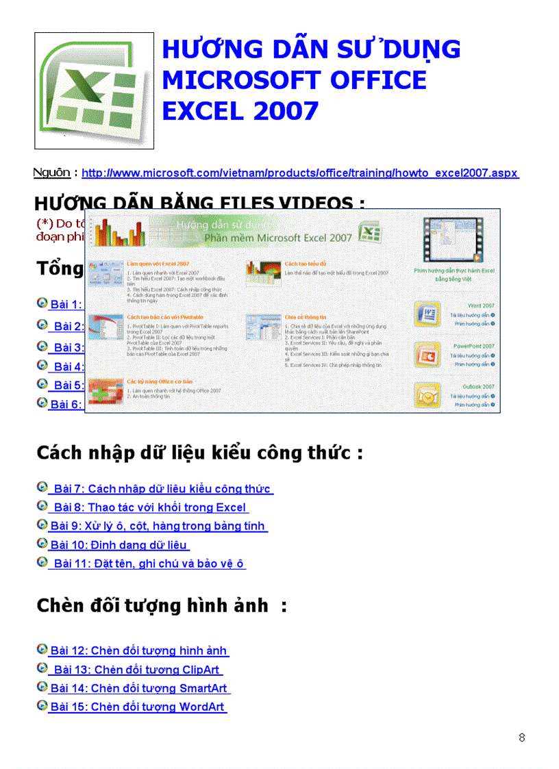image for page Giáo trình Excel 2007 Những tuyệt chiêu trong Excel