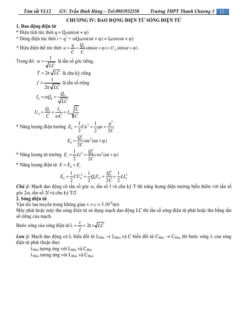 image for page Công thức vật lý lớp 12